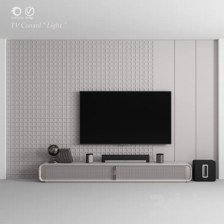 “TV Console “”Light””” 3D Model Free Download