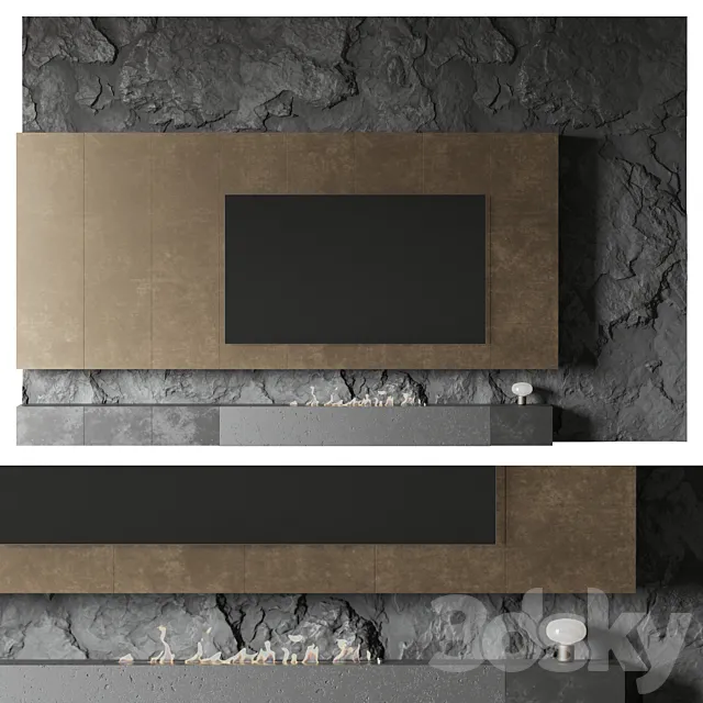 TV rock panel №2 Vray 3D Model