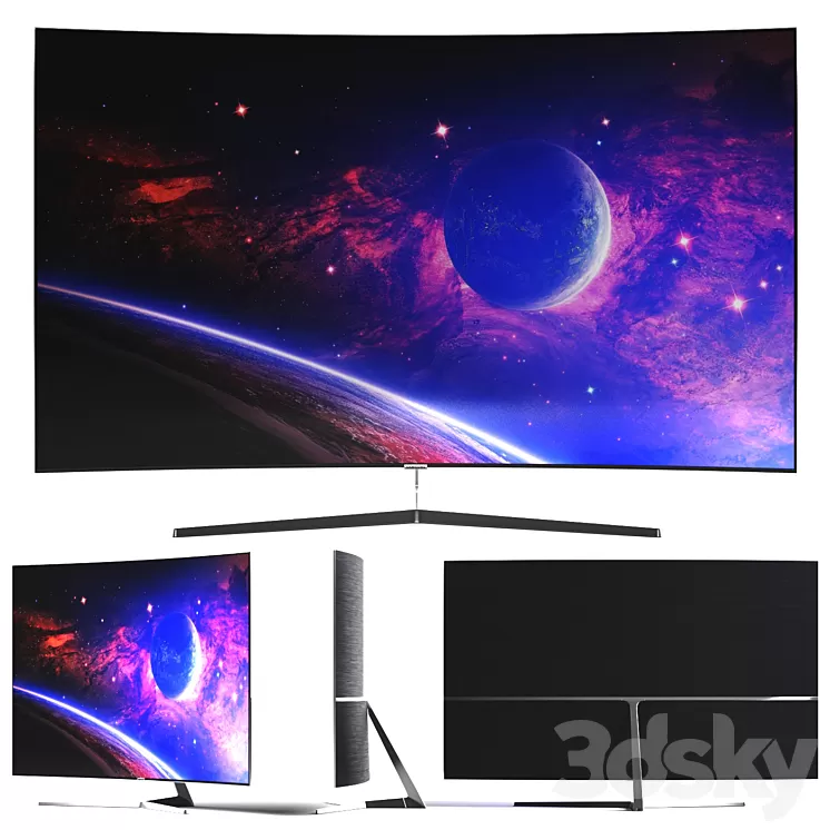 TV Samsung Premium UHD 4K Curved Smart TV MU9000 Series 9 3D Model