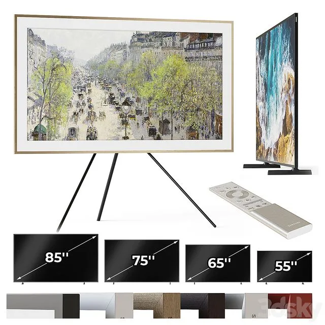 TV Samsung QLED The Frame 4K LS03B 3D Model