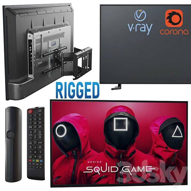 TV Samsung UE43TU7002U _ Rigged 3D Model