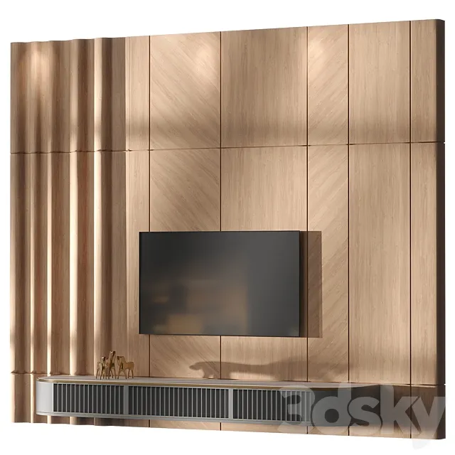 TV set wall 05 3D Model