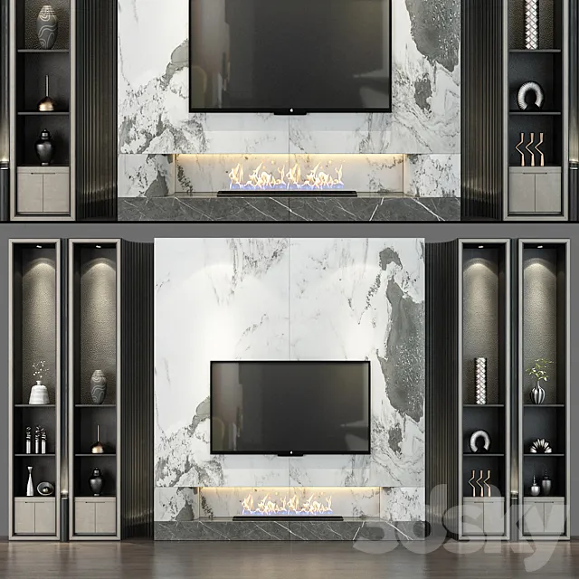 TV shelf 0233 3D Model TV shelf 0233 3D Model