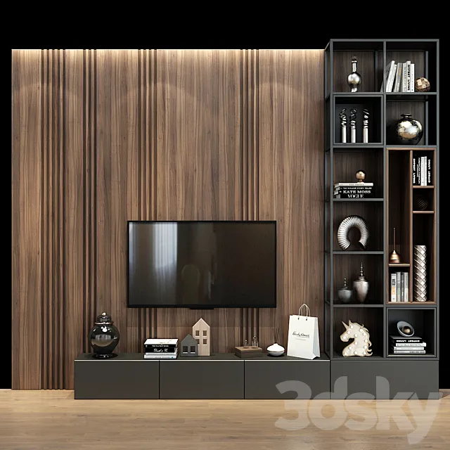 TV shelf 0348 3D Model TV shelf 0348 3D Model