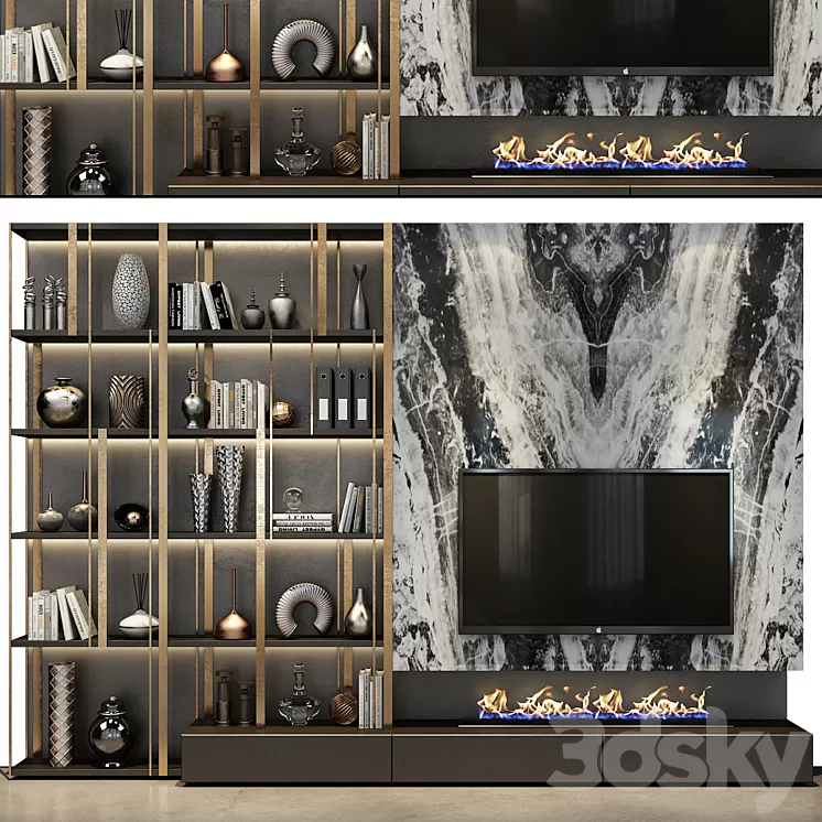 TV shelf 0453 3D Model Free Download