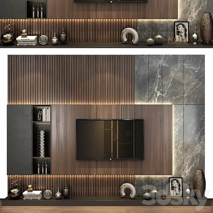 TV shelf 0492 3D Model Free Download