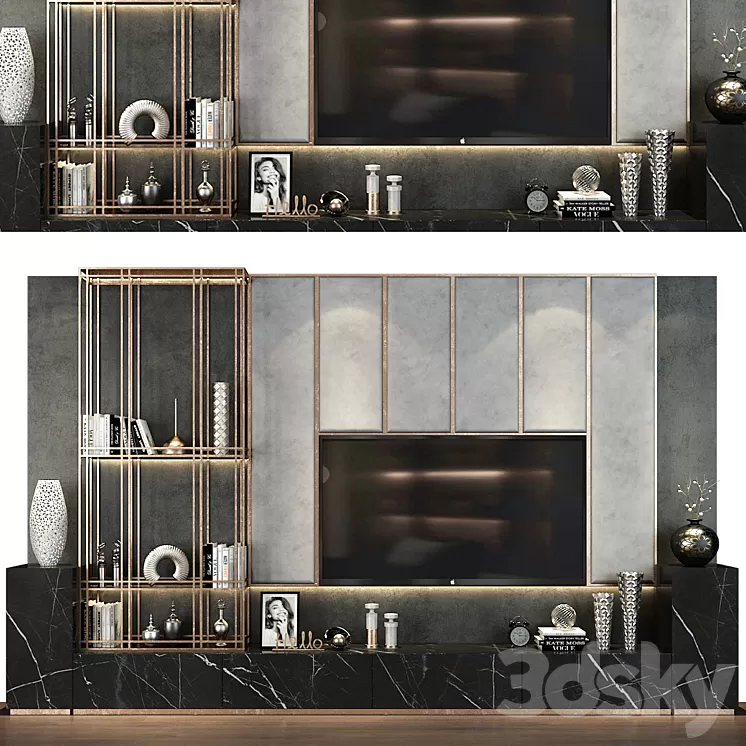 TV shelf 0512 3D Model Free Download