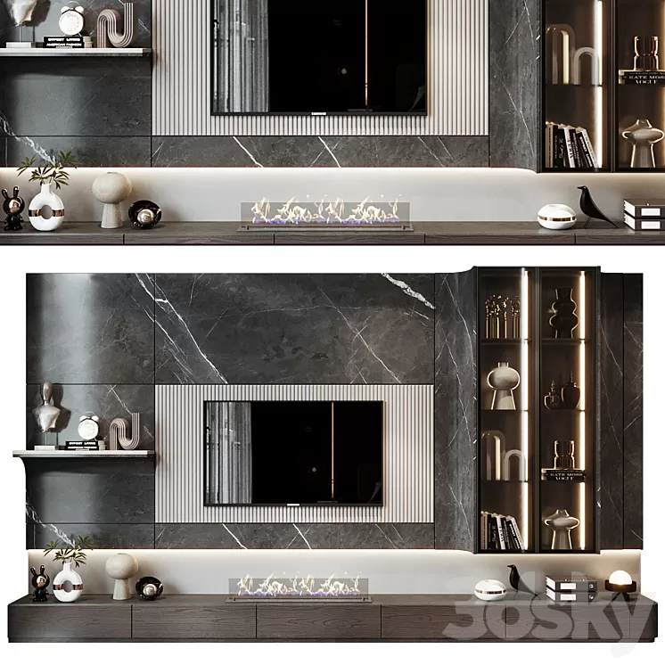 TV shelf 0663 3D Model Free Download