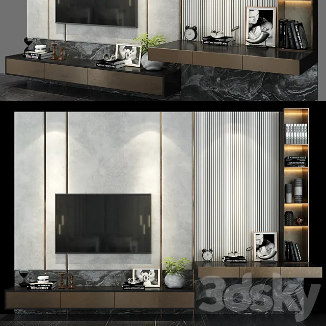 TV shelf set 119 3DModel