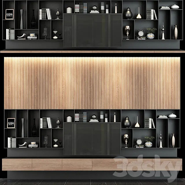 TV shelf set 122 3D Model TV shelf set 122 3D Model