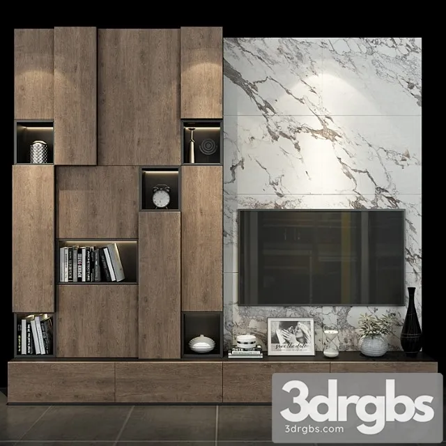 Tv shelf set 126 3D Model Download