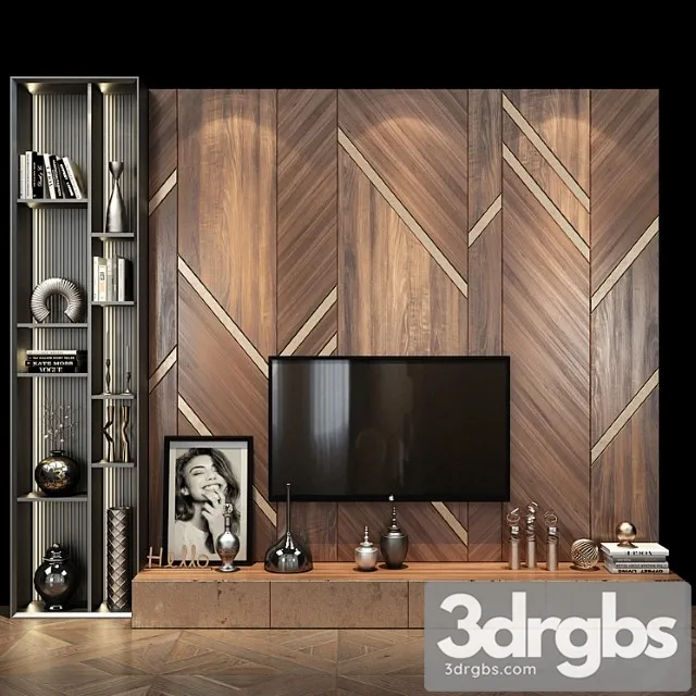 Tv shelf set 312 3D Model Download