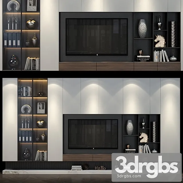 TV Shelf Set 313 3D Model Download
