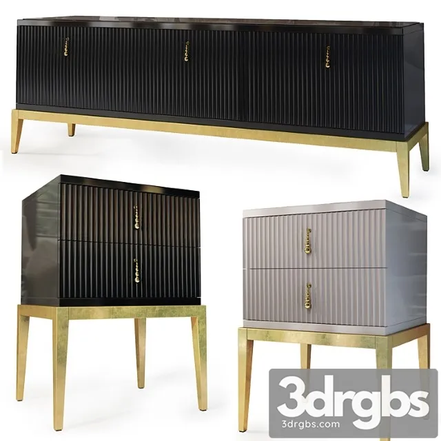 tv stand and sidney bedside table. nightstand tv stand by cavio casa 3D Model Download