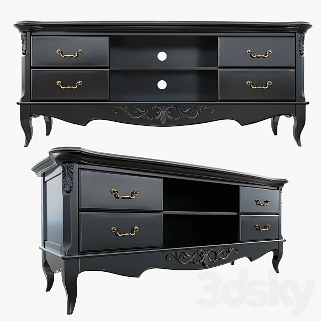 TV stand Belverom_Aletan (narrow) 3D Model