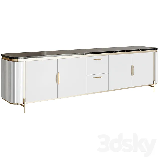 TV stand Black Faux 3D Model TV stand Black Faux 3D Model