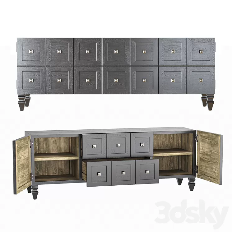 TV stand Full House 1DRBG078 Black 3D Model Free Download