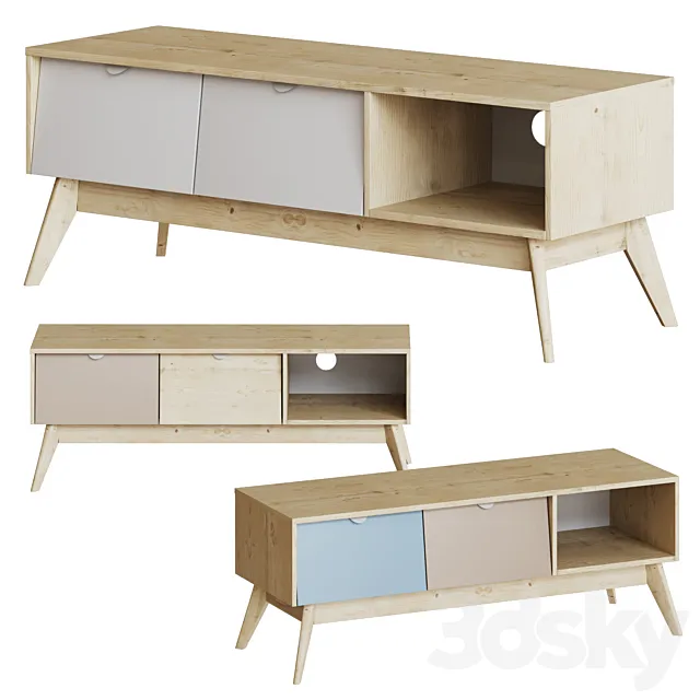 TV stand Leslie 3D Model TV stand Leslie 3D Model