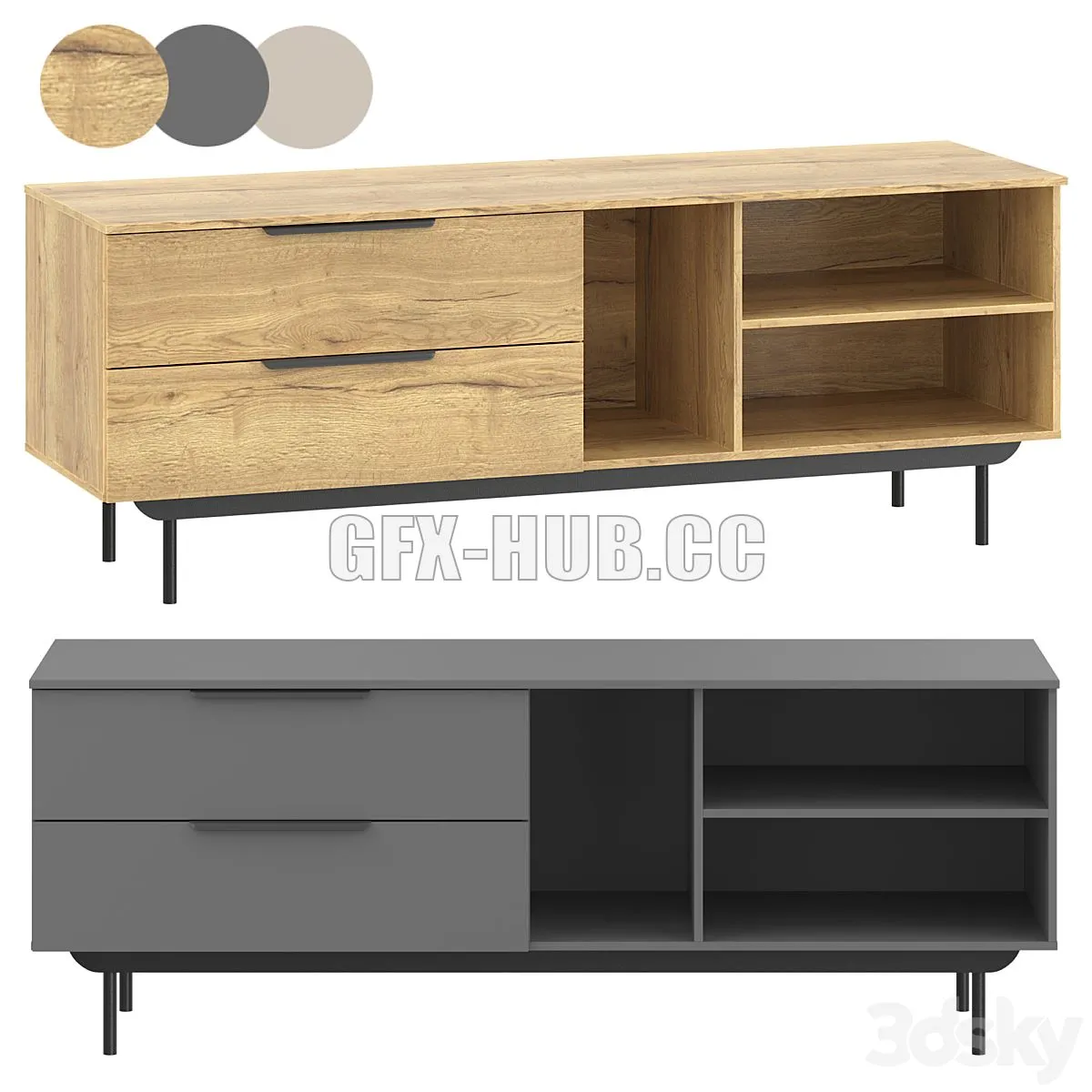 TV stand Quelen 1 3D Model TV stand Quelen 1 3D Model