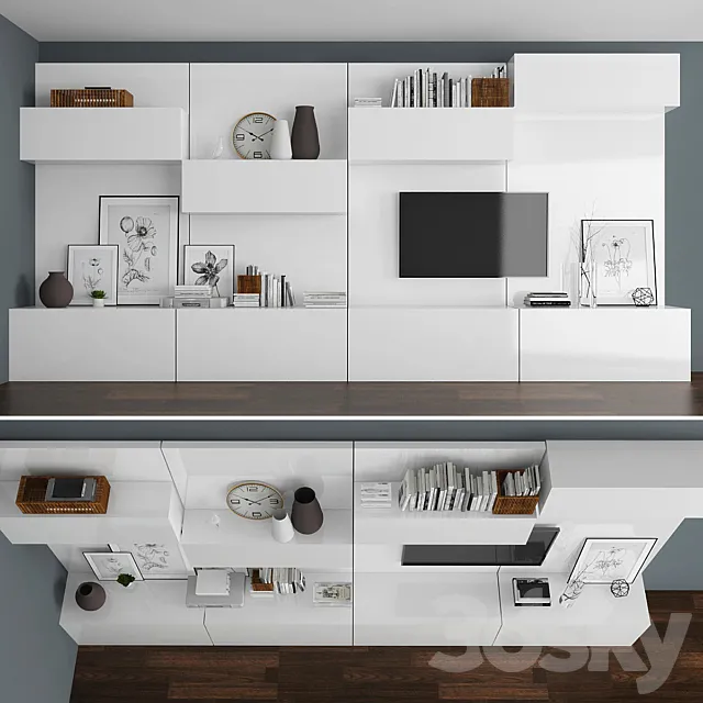 TV stand set 022 3D Model TV stand set 022 3D Model