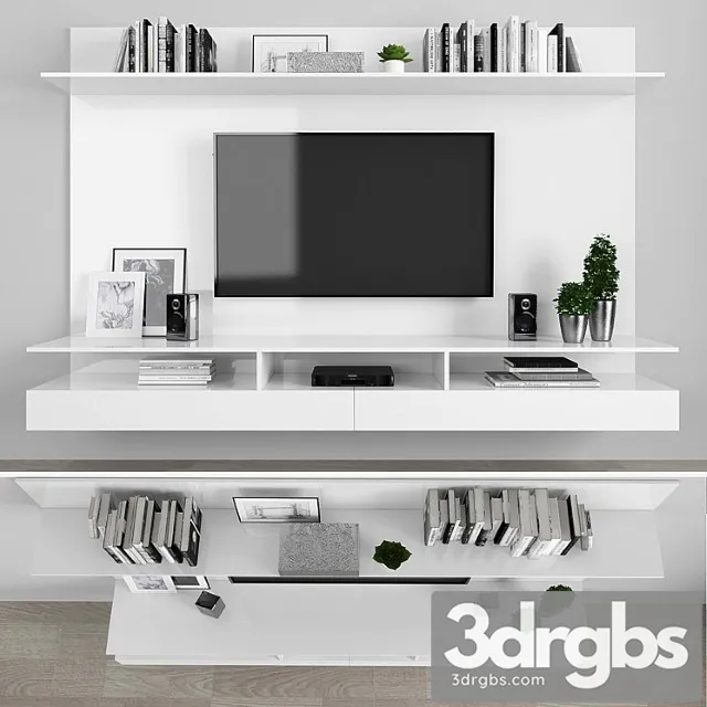 Tv stand set 024 2 3D Model Download