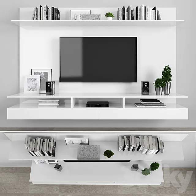 TV stand set 024 3D Model TV stand set 024 3D Model