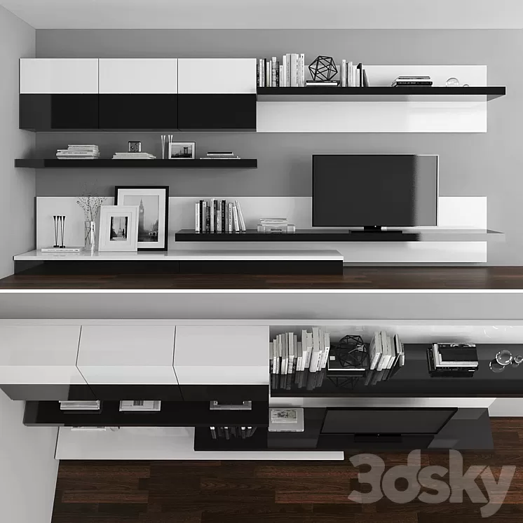 TV stand set 028 3D Model TV stand set 028 3D Model