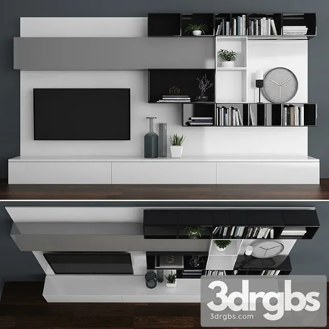 TV Stand Set 059 3D Model Download