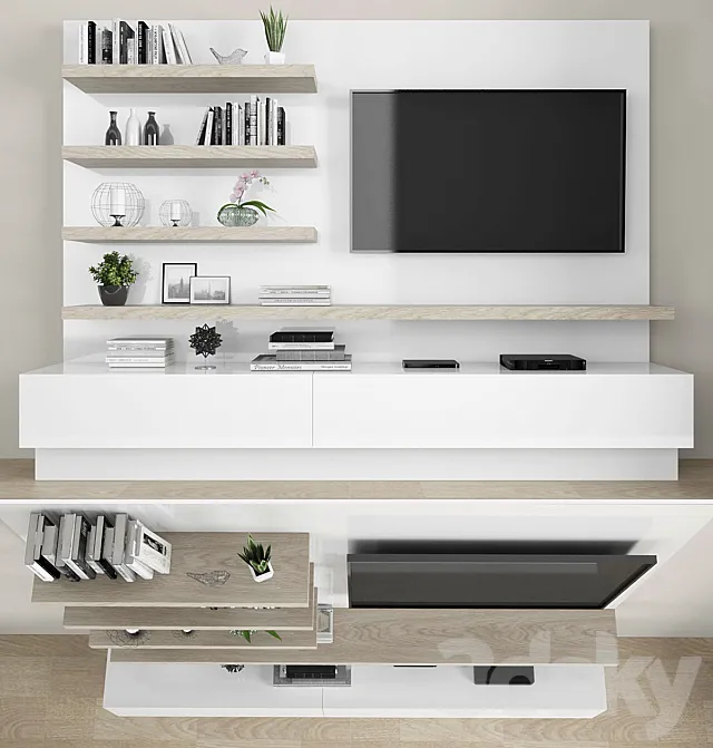TV stand set 06 3D Model TV stand set 06 3D Model