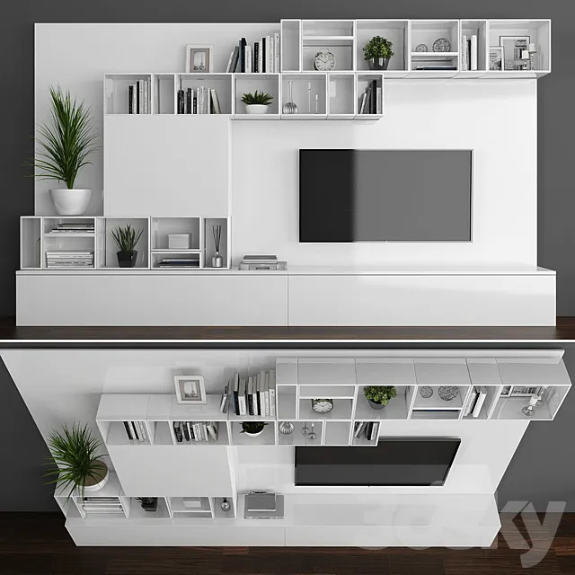 Tv stand set 085 3D Model Tv stand set 085 3D Model