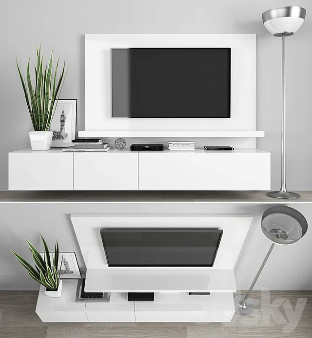 TV stand set 09 3D Model TV stand set 09 3D Model