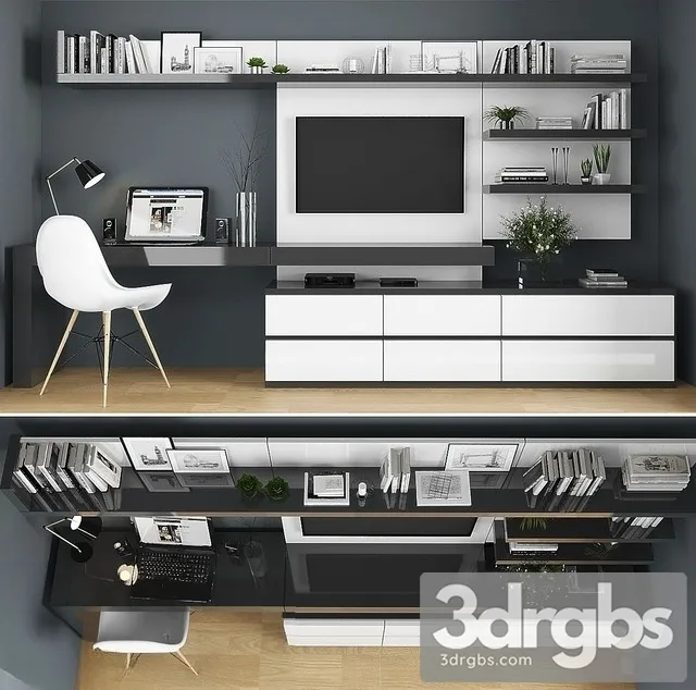 TV Stand Set 1 3D Model Download