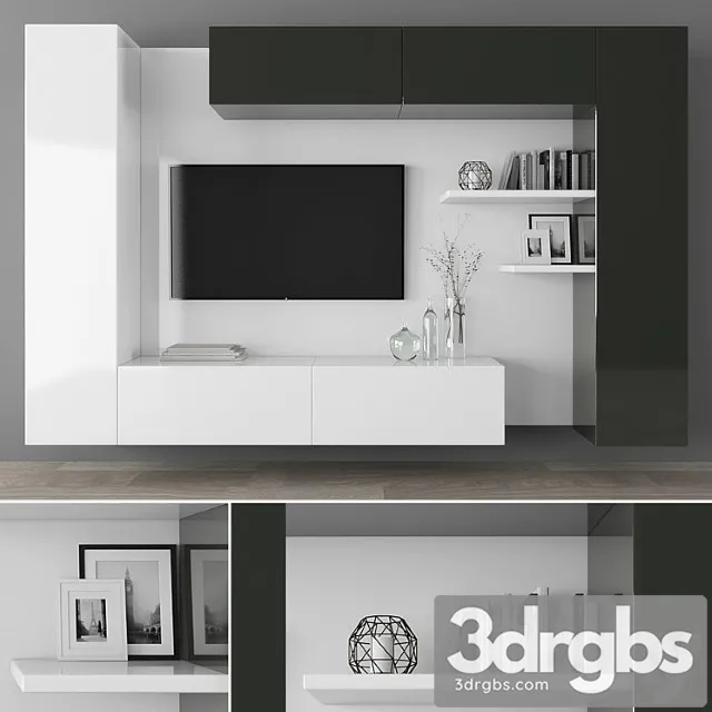 Tv stand set 111 3D Model Download