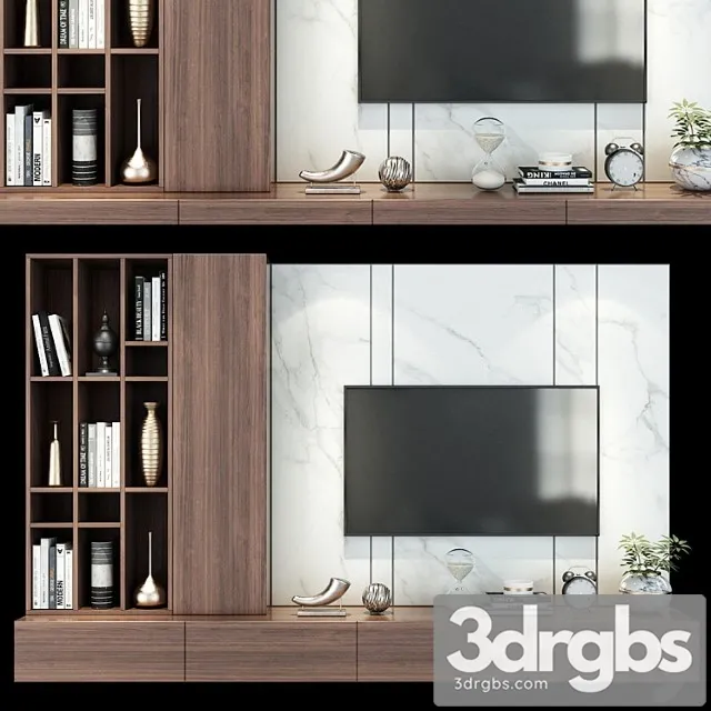 TV Stand Set 211 3D Model Download