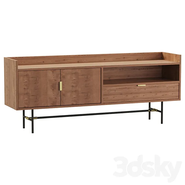TV stand with sections 3D Model TV stand with sections 3D Model
