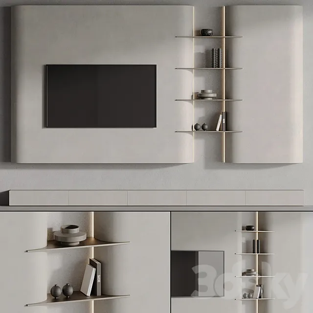 TV wall 002 3D Model