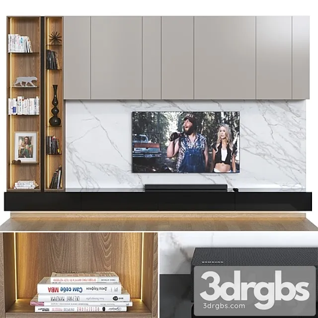 TV Wall 009 3D Model Download
