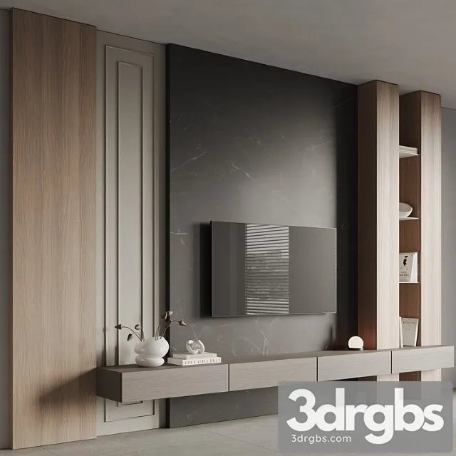TV Wall 01 127 3D Model Download