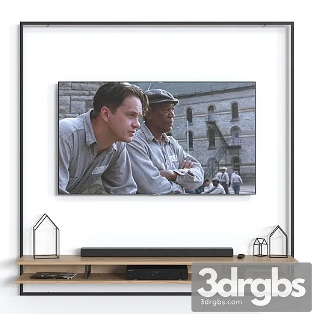 Tv wall 011. 2 3D Model Download