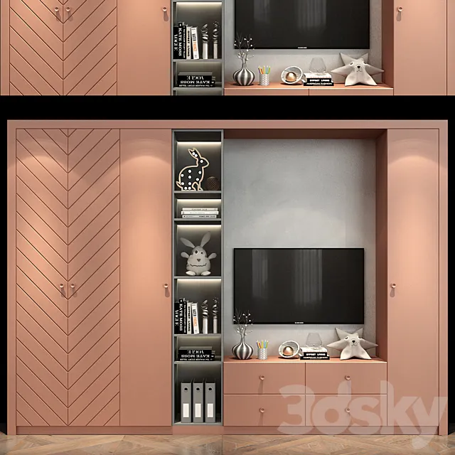TV Wall 0334 3DModel TV Wall 0334 3DModel