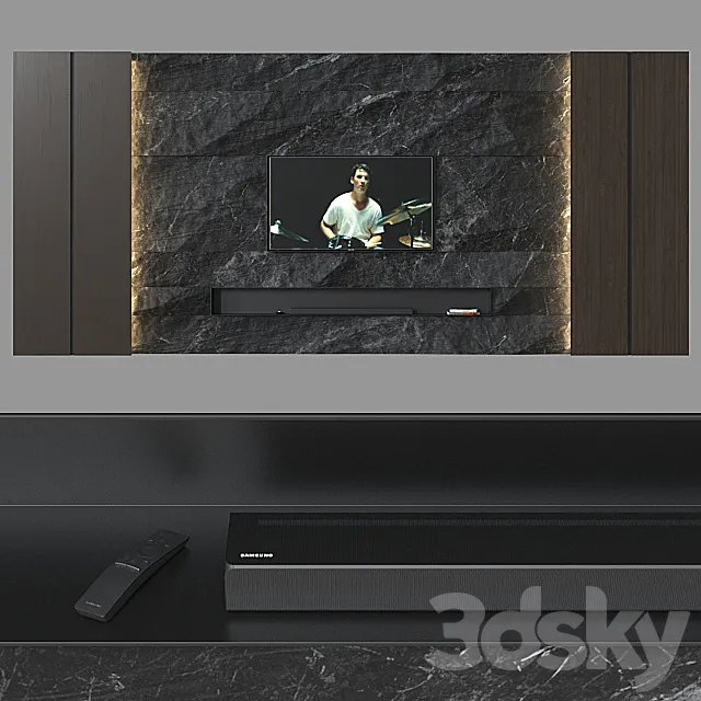TV wall 034. 3DModel TV wall 034. 3DModel