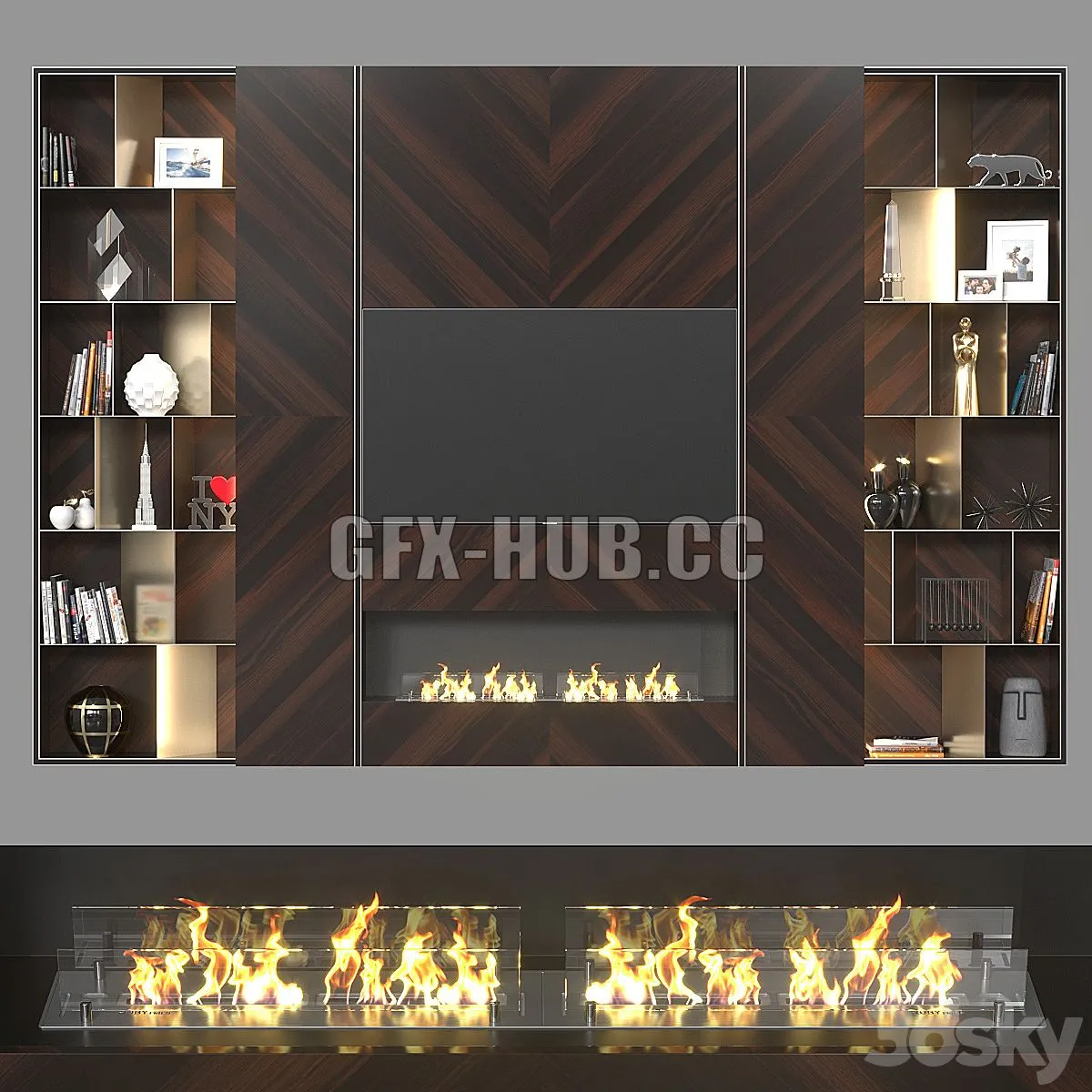 TV wall 038 3D Model