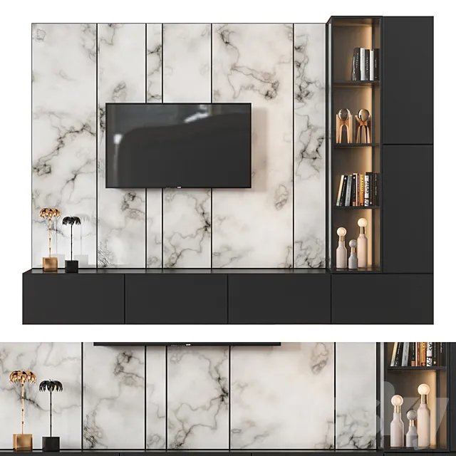 TV Wall 05 3D Model TV Wall 05 3D Model