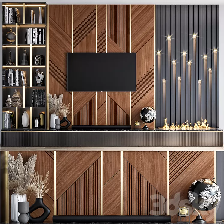 TV Wall 07 3D Model Free Download