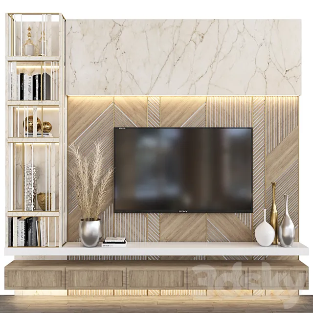 Tv Wall 07 3D Model Tv Wall 07 3D Model