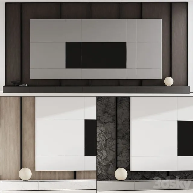 TV wall 08 3D Model