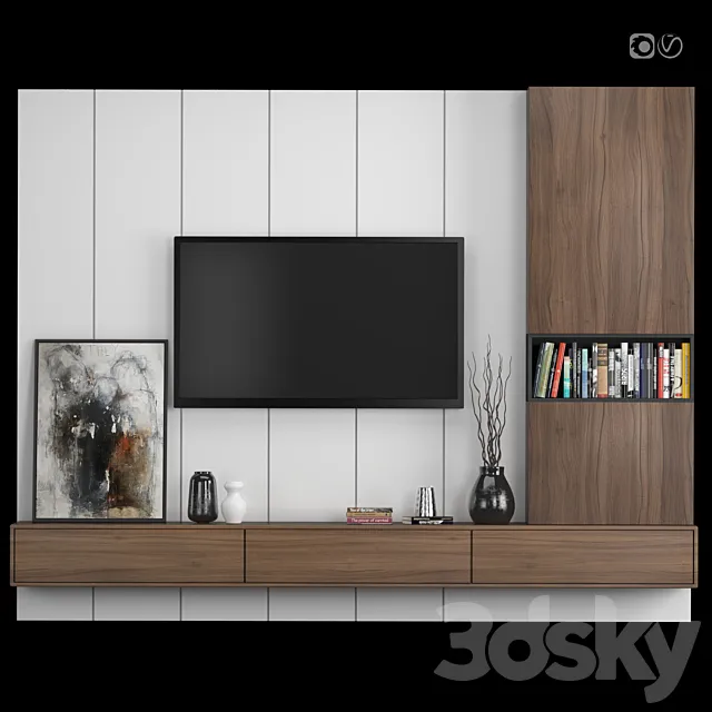 TV Wall 09 3D Model TV Wall 09 3D Model
