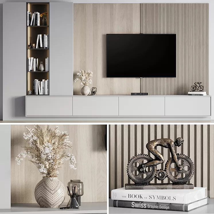 Tv wall 09 3D Model Free Download