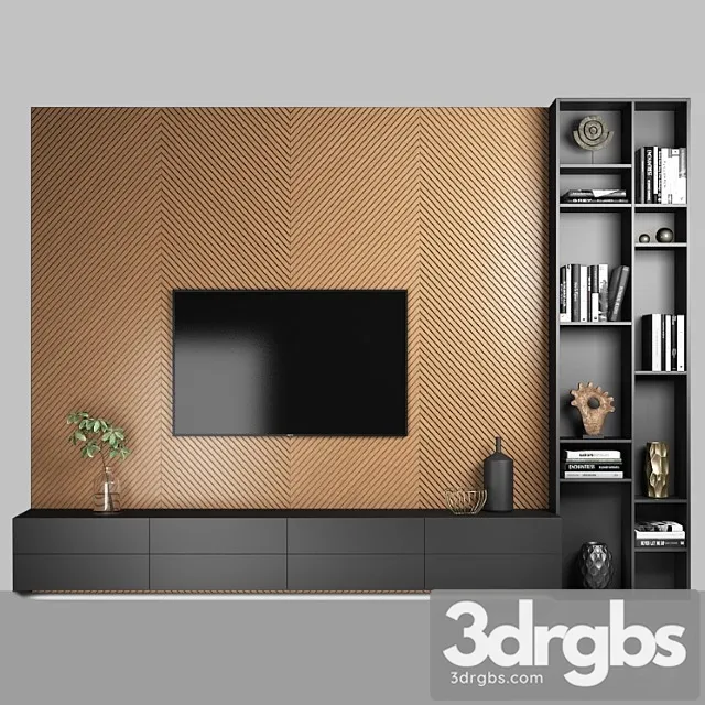 TV Wall 1 3 3D Model Download