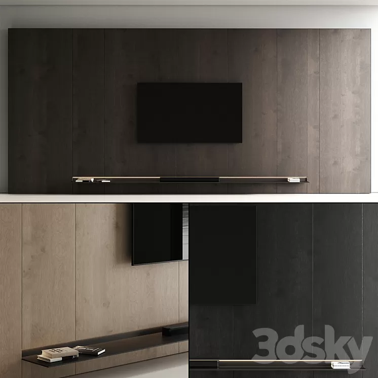 TV wall 11 3D Model Free Download